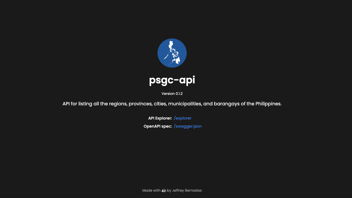 PSGC API screenshots 2